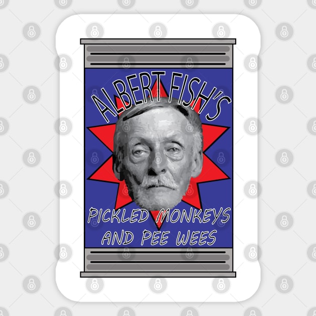 Albert Fish's Canned Goods Sticker by dflynndesigns